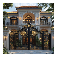 Porte d'entrée principale de villa pivotante latérale en aluminium de luxe scandinave avec batterie de secours