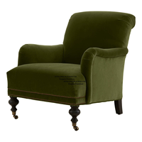 Fauteuil de salon moderne de luxe en velours vert capitonné pour salon, chambre, hall d'hôtel, appartement, style détente