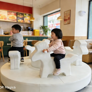 Carrusel de Lujo de 6 Pies, Blanco, para Interior/Exterior, Equipo de Juegos para Niños, Carrusel Giratorio, Juego Suave para Fiestas, Centro Comercial, Tiempo de Juego - Product Image 2