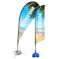 Drapeaux de plage publicitaires en vinyle d'extérieur en gros à prix abordable, bannières promotionnelles imprimées sur mesure, impression sérigraphique, taille personnalisée