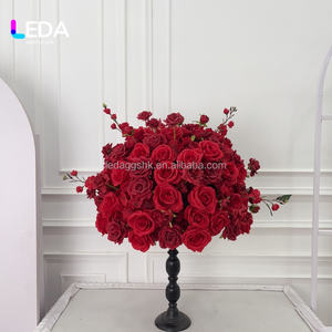 LEDA Artículos para Bodas, Centro de Mesa Elegante para Boda, Bola de Flores de Rosa Blanca, Ramo de Flores Artificiales de Seda para Decoración de Bodas - Product Image 3