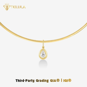 Op maat gemaakte 0.5CT 1CT Marquise geslepen hanger IGI gecertificeerde synthetische diamant sieraden lab gekweekte diamant ketting - Product Image 1