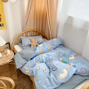 Custom designer printed baby comforter set 100% cotton bed sheets quilt bedding set for kids