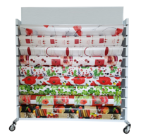 Étagère de présentation pour nappes, sur pied, taille personnalisée pour les magasins de détail, présentoir pour nappes double face