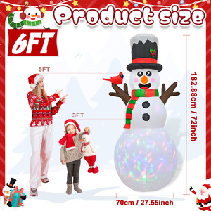 Decoraciones Inflables Navideñas para Jardín Ourwarm, Muñeco <span class=keywords><strong>de</strong></span> <span class=keywords><strong>Nieve</strong></span> y Santa Claus, Venta al por Mayor <span class=keywords><strong>de</strong></span> Decoraciones Navideñas - Product Image 2