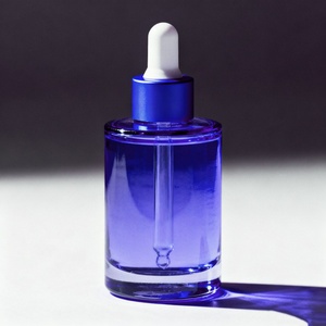 Custom Empty 30ml Luxury Glass Dropper Bottle Pink Frosted Cosmetic Packaging <b>Flat</b> Shoulder Serum Oil Bottle - Product Image 3