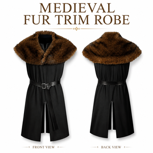 Robe de chevalier médiéval Renaissance pour homme, tenue de Viking, tunique de guerrier LARP, ensemble d'accessoires de costume d'Halloween - Product Image 3