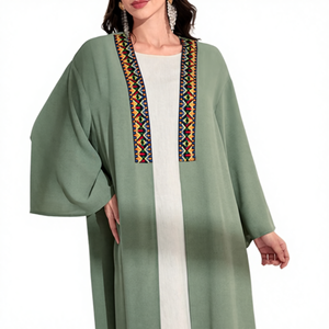 Vestidos de Noche/Formales de Alta Calidad, Estilo Árabe, con Volantes Sencillos y Discretos, Silueta en A, Largos, Estándar - Product Image 4