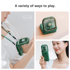 Mini ventilador enfriador de aire con cuello colgante, ventilador USB, soporte plegable para teléfono, fuente de alimentación móvil de 3000mAh, Mini ventiladores portátiles con Banco de energía - Product Image 2