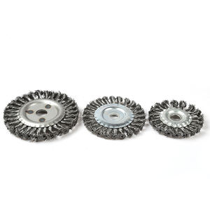 Cepillo de alambre de hierro para limpieza, rueda Circular de alambre de nudos trenzados de acero de 75mm de diámetro, calidad prémium, 5 pulgadas - Product Image 1