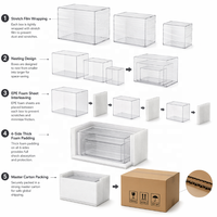 Présentoirs Cubiques Modernes Empilables en Acrylique Transparent Personnalisables – Supports Carrés de 3 mm d'Épaisseur pour Publicité Commerciale et Buffets