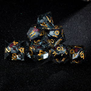 Juego de Dados de Resina Hechos a Mano con Logotipo Personalizable para Juegos de Rol, Dungeons and Dragons, con Dados Poliédricos de Bordes Afilados - Product Image 2