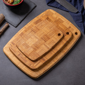 Bamboo Cutting Board Rectangle <b>Set</b> Natural Wood Kitchen Chopping Block For Food Prep - Product Image 2