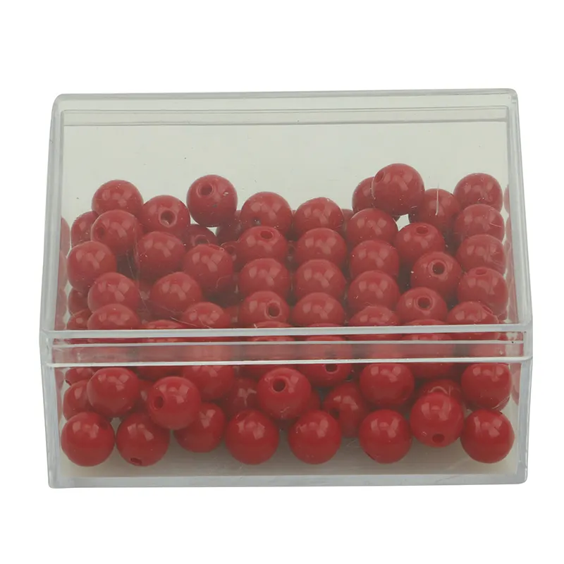 MA190 100 Red Beads with Plastic Box kids educational wooden montessori mathematics toys