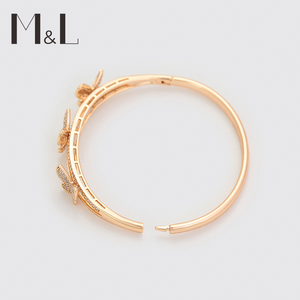 X000728916 Xuping bijoux vente en gros plaqué or mode fête 3D stéréoscopique trois papillon femmes bracelet - Product Image 5