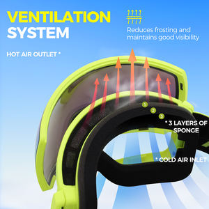 משקפי סקי עדשה כדורית בעיצוב מסורתי משקפי סנובורד קלים משקל - Product Image 3