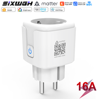 Prise intelligente SIXWGH 16A EU Norme Française WiFi Matter, compatible Smart Life, HomeKit, Alexa, Google Home, Modèle WHDZ01