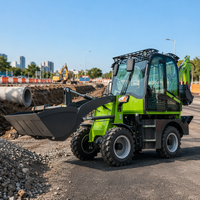 Mini-chargeuse-pelleteuse 4x4 compacte à cabine fermée, prix usine, faible MOQ pour le terrassement agricole