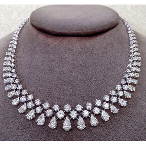 Collar de lujo para mujer, joyería de boda, cadena de circonia cúbica, Perla de diamante, Gargantilla antigua, collares - Product Image 1