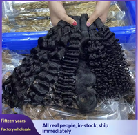 Extensions de cheveux Kinky Straight Feathers, 100% cheveux humains indiens Remy, double trame, pré-séparées, sans nœuds, réutilisables, style Boho