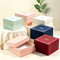 Boîte cadeau de luxe Ciel et Terre avec logo personnalisé en feuille d'or, boîte en carton rigide multicolore pour bijoux, cosmétiques, cadeaux de fêtes