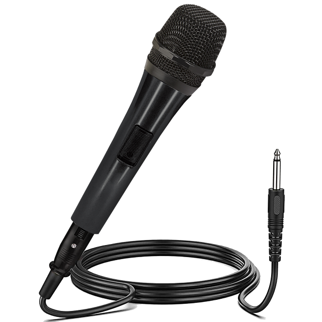 CQA Wired Dynamic Microphones, Professional Handheld Vocal Mic with 13ft 6.35mm XLR Audio Cable Compatible with Karaoke
