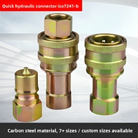 Acoplador Hidráulico Rápido Tipo B ISO 7241-B, Conector de Acero al Carbono Galvanizado con Rosca G1/2 para Manguera Hidráulica y Línea de Aceite