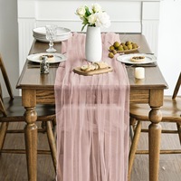 Nappe de table en filet de couleur unie, nappe en polyester, décoration d'intérieur, décoration d'arche de mariage américaine, voile de table pour banquet