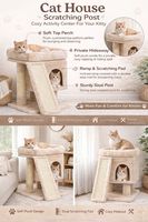 Arbre à chat moderne multi-niveaux en velours avec poteaux en sisal, structure d'escalade en peluche écologique, emballé en carton pour salon et usage quotidien