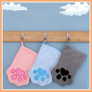 Pet <b>Bath</b> <b>Towel</b> Paw Print Dog Cleaning <b>Towel</b> Soft Absorbent Grooming <b>Towel</b> for Bathing Drying - Product Image 4