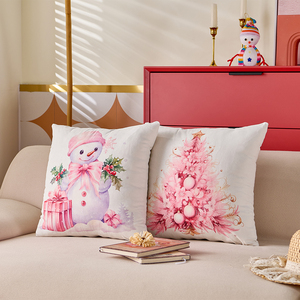 Couverture <span class=keywords><strong>de</strong></span> jet <span class=keywords><strong>de</strong></span> motif <span class=keywords><strong>de</strong></span> Noël <span class=keywords><strong>rose</strong></span> pour la décoration <span class=keywords><strong>de</strong></span> la maison-<span class=keywords><strong>Housse</strong></span> <span class=keywords><strong>de</strong></span> coussin <span class=keywords><strong>de</strong></span> canapé à technologie d'impression numérique - Product Image 3