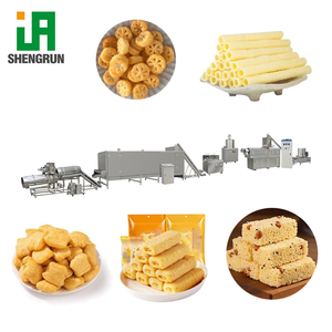 สายการผลิตขนมพองแบบอัดรีดความจุสูง เครื่องอัดรีดขนมสามสี ขนมพองข้าวโพด ขนมพอง<span class=keywords><strong>บอล</strong></span> ขนมพองแท่ง - Product Image 1