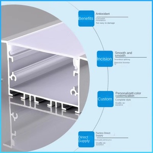 Best Seller Recessed Silver Anodized <b>LED</b> Aluminium Profile Milky PC <b>Cover</b> Villa Ceiling Hidden Linear <b>Lighting</b> T6 Model Dimmable - Product Image 6