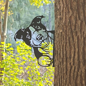 Ensemble de décorations de jardin en gros, modernes, en acier inoxydable effet patiné, comprenant : Heron dansant, Sphère, Libellule, Grimpant - Product Image 2