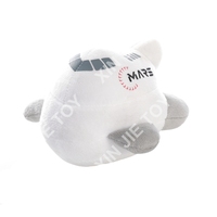Jouet en peluche avion personnalisé avec logo imprimé en usine, jouets en peluche avion à motif personnalisé, jouet en peluche avion blanc