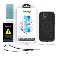Shell box — étui étanche pour Iphone 12 avec poignée intégrée, accessoires de téléphone certifié IP68, matériel magnétique en TPU, nouveauté 2020