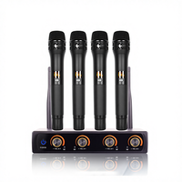 Système de microphone sans fil UHF Aidi Audio, micro-cravate et micro-casque, 1 à 4 canaux, professionnel pour conférences et scènes