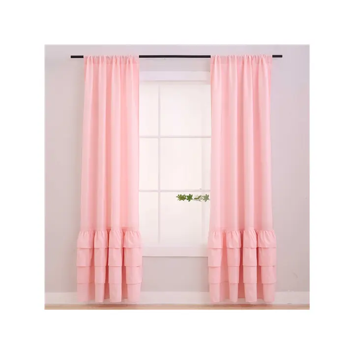 Modern Decor Home Ruffle Curtain Full Color nuovo Design per Hotel personalizzati o Set di tende oscuranti per la casa