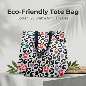 Bolsa de Lona de Algodón con Estampado de Vaca Blanca y Negra, Bolso de Estudiante Moderno, Logotipo Personalizado, MOQ Bajo - Product Image 1