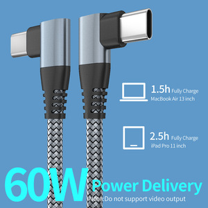 <span class=keywords><strong>Cable</strong></span> de Carga Rápida USB-C a USB-C de 60 W, en Ángulo Recto, con Conductor de Cobre Puro y Blindaje Trenzado para <span class=keywords><strong>Mac</strong></span> <span class=keywords><strong>Book</strong></span> <span class=keywords><strong>Pro</strong></span>/Air Switch - Product Image 2