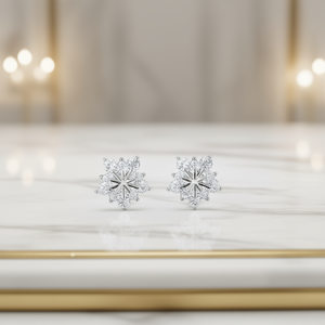 Orecchini con diamanti certificati GIA in oro bianco, taglio rotondo brillante, colore D, gioielli classici da sposa per donna - Product Image 2