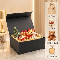 Boîtes en carton noir avec nœud papillon, coffret cadeau artisanal, boîtes en papier magnétiques pliables exquises pour les petites entreprises