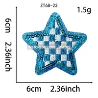 Écussons thermocollants brodés à sequins, petits, à motifs drapeau à carreaux, étoiles, cœurs et nœuds, pour vêtements et chapeaux