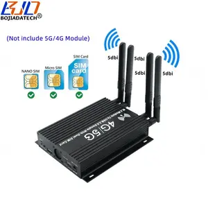 NGFF M.2 B Key Wireless Adapter 2 SIM Slot With 4 * Antenna + Cooling Fan Metal Case For RM500Q RM500U GM800 SIM8200 5G Modules
