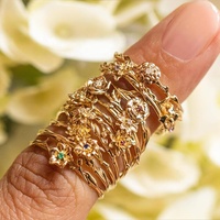Nouvelles bagues ajustables miniatures en zircon plaqué or, motif floral des 12 mois, pour femme, cadeau d'anniversaire