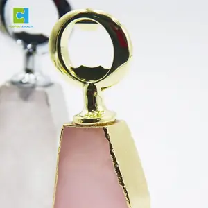 Abridor de garrafa de cristal natural, abridor de garrafas de cristal rosa, quartzo, abridor de rolha de vinho