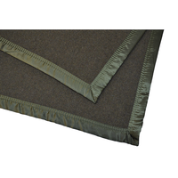 Couverture en laine 100% épaisse et lourde de couleur vert olive de l'armée BLUE PHOENIX, pour l'hiver, les secours en cas de catastrophe, les premiers secours, avec bordure en satin pour l'OTAN