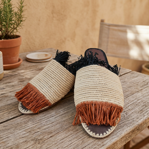 Chaussons exceptionnels en fibres de raphia naturelles - Product Image 2