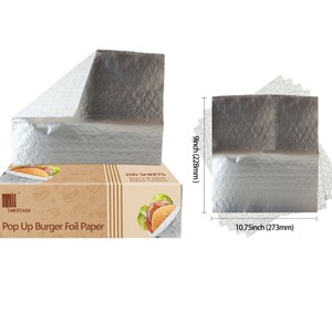 Mestaek Pop Up Burger Foil Paper 200 Sheets 9x10.7 Inch Food Grade Aluminum Foil For Burgers Sandwiches Hot Dogs - Product Image 5