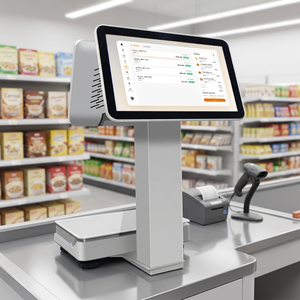 Terminal de point de vente à double écran de 15,6 pouces avec imprimante, balance et caisse tactile pour supermarché et commerce de détail - Product Image 1